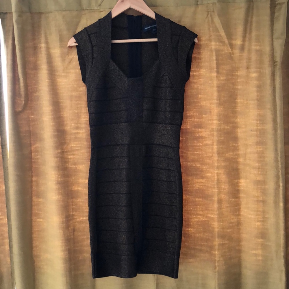 Black and gold French Connection dress